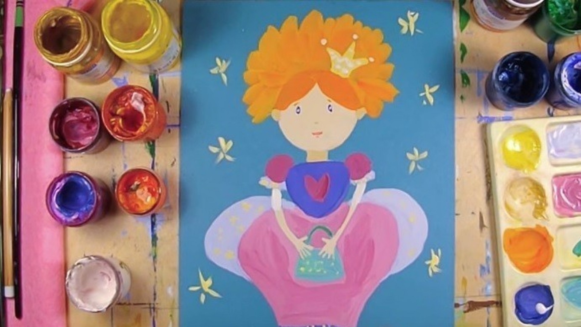 Видео-урок от художницы Нины Журовой: рисуем принцессу и самолёт